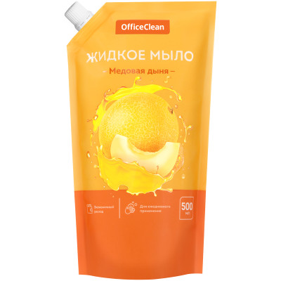 Мыло жидкое OfficeClean "Медовая дыня", дой-пак, 500мл, 359433