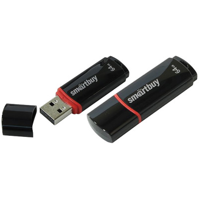 Память Smart Buy "Crown"  64GB, USB 2.0 Flash Drive, черный, 227880
