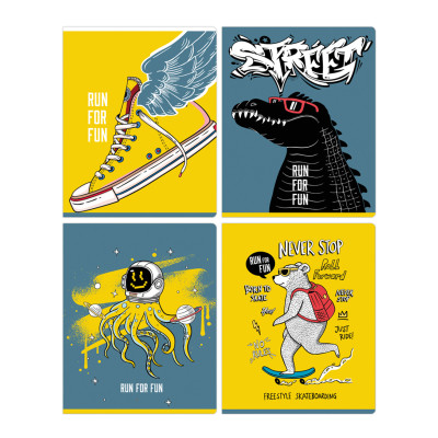 Тетрадь 60л., А5, линия BG "Never stop", 12 штук, 346536