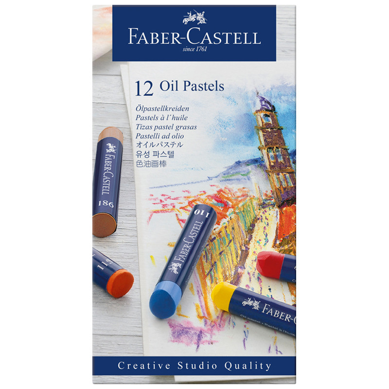 Пастель масляная Faber-Castell "Oil Pastels", 12 цветов, картон. упаковка, 285954