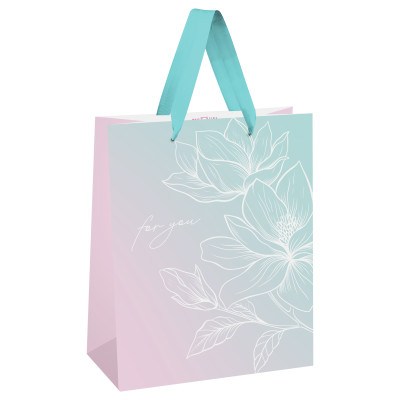 Пакет подарочный 18*23*10см MESHU "Floral gradient",  матовая ламинация, 24 штук, 382283