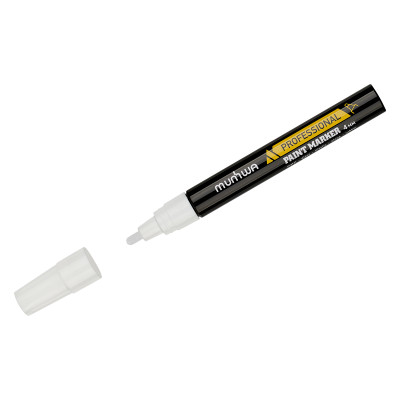 Маркер-краска MunHwa "Professional Paint Marker" белая, 4мм, нитро-основа, 377881