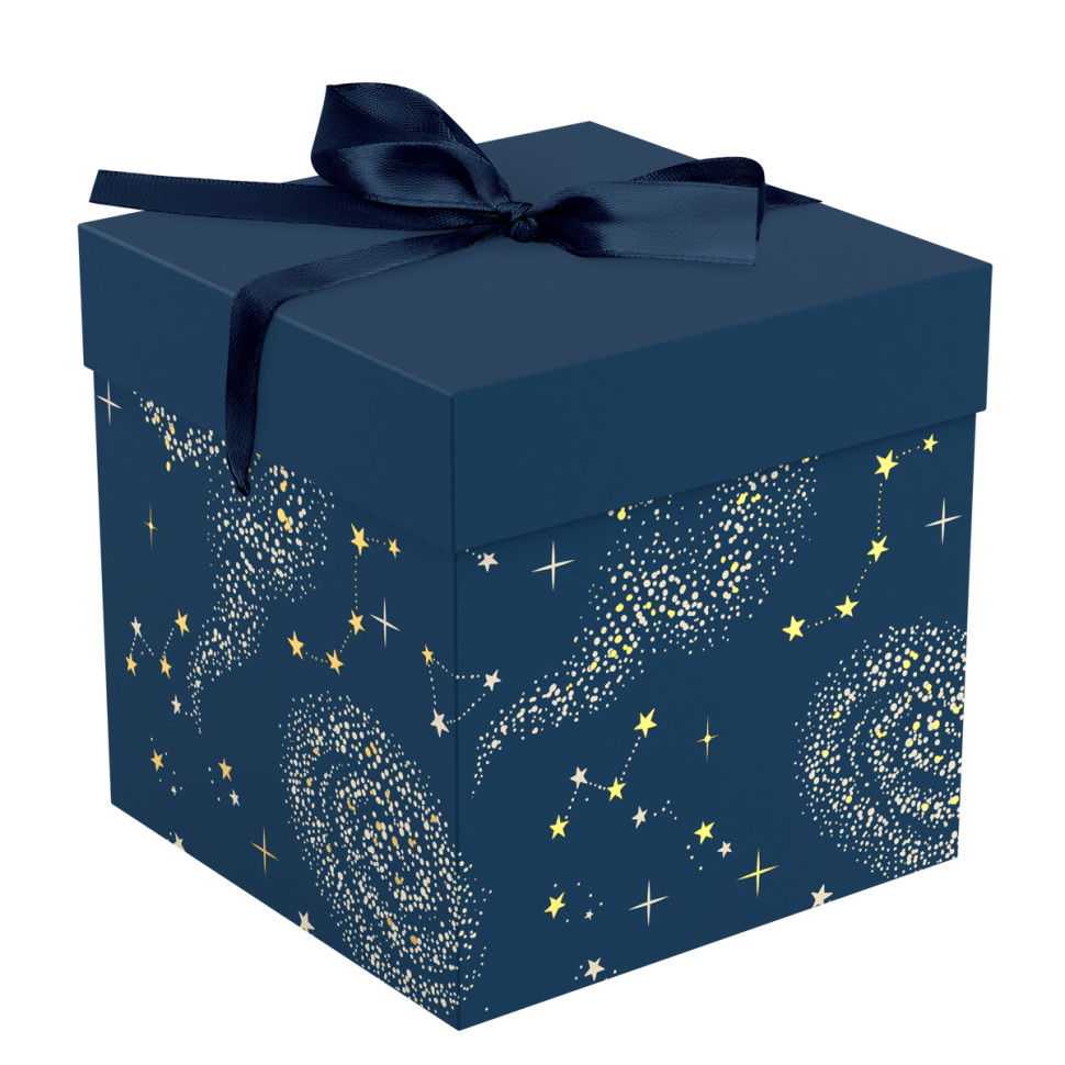 Коробка складная подарочная MESHU "Magic", (15*15*15см), с лентой, отд фольгой, 372556