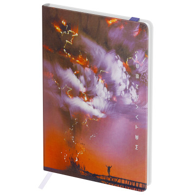 Записная книжка А6 80л. ЛАЙТ, кожзам, Greenwich Line "Power of nature", с резинкой, тиснение фольгой, блок в клетку, 370583