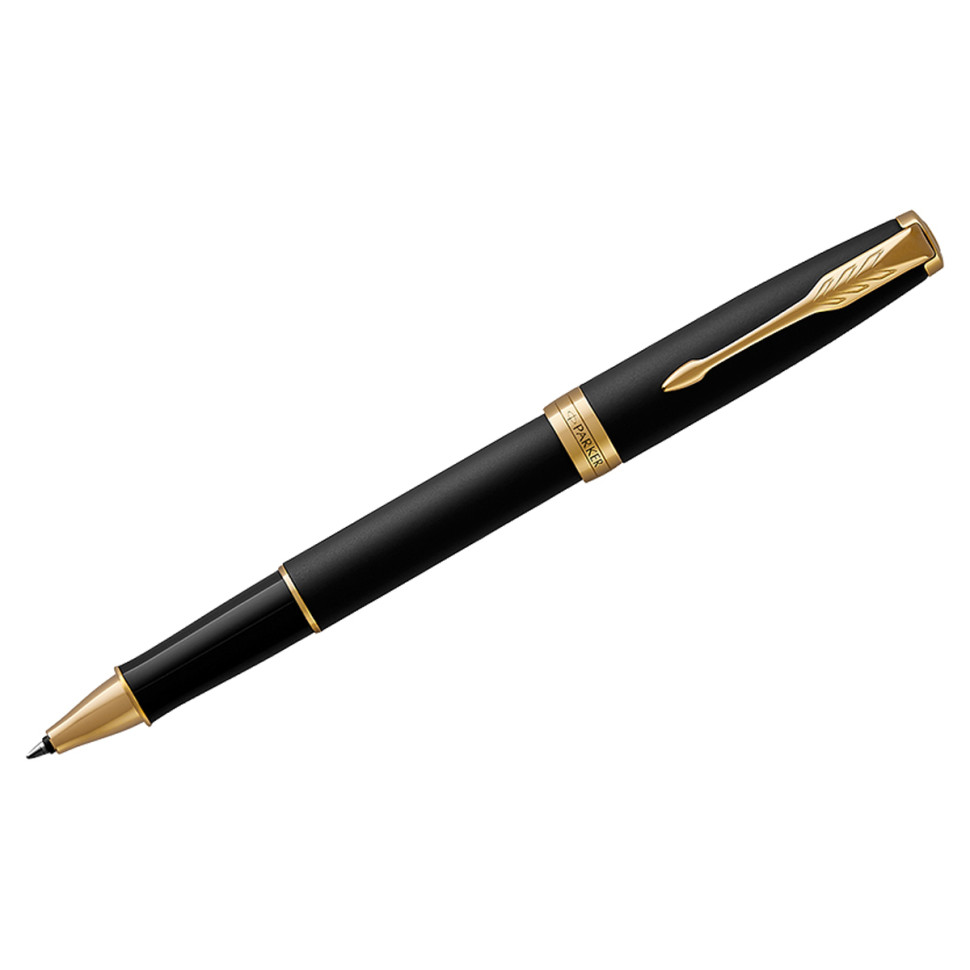 Ручка-роллер Parker "Sonnet Matte Black GT" черная, 0,8мм, подарочная упаковка, 240082
