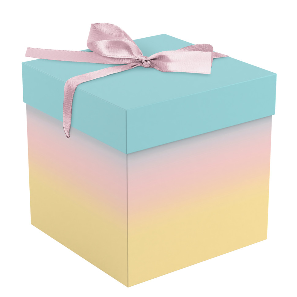 Коробка складная подарочная MESHU "Gradient", (15*15*15см), с лентой, 372558