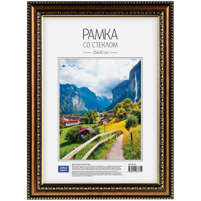 Рамка пластиковая 21*30см, OfficeSpace, №7, бронза, 212968