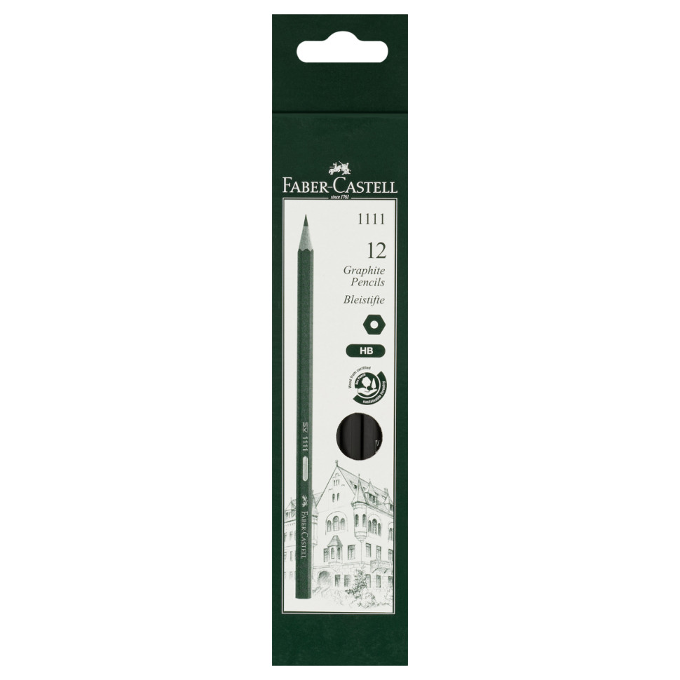 Карандаш ч/г Faber-Castell "1111" HB, заточен., 24 штук, 286147
