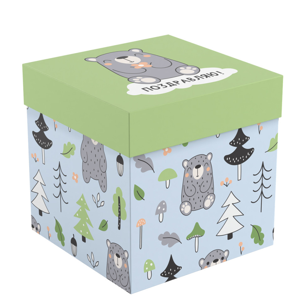 Коробка складная подарочная MESHU "Cute bear", (15*15*15см), 372559