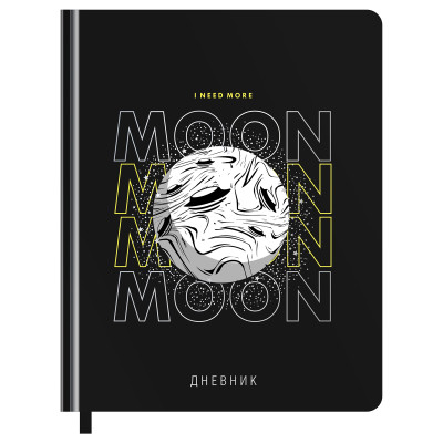 Дневник 1-11 кл. 48л. (твердый) BG "Moon", иск. кожа, тиснение фольгой, печать, ляссе, на резинке, 366659