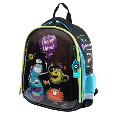Ранец F?rst F-Glow "Monster party" 37*29,5*16см, 2 отделения, 2 кармана, анатомическая спинка, 349578