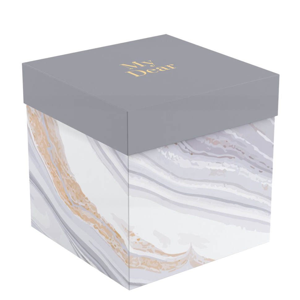 Коробка складная подарочная MESHU "Marble", (15*15*15см), отд фольгой, 372565