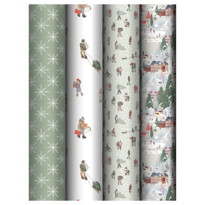 Упаковочная бумага глянц. 70*100см, MESHU "Winter time", 80г/м2, ассорти 5 дизайнов, 383283
