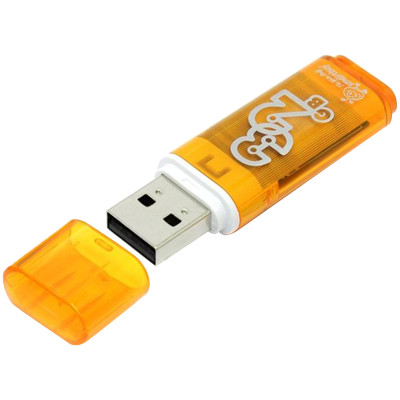 Память Smart Buy "Glossy"  32GB, USB 2.0 Flash Drive, оранжевый, 230857