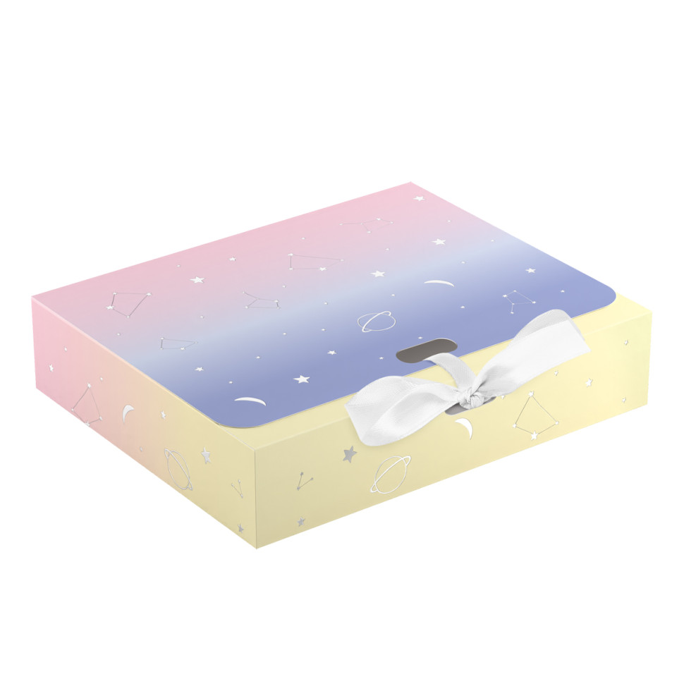 Коробка складная подарочная MESHU "Universe", (22*18*5см), с лентой, отд фольгой, 372567