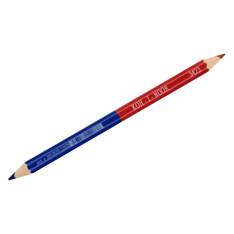 Карандаш двухцветный Koh-I-Noor, синий-красный, утолщенный, 073470
