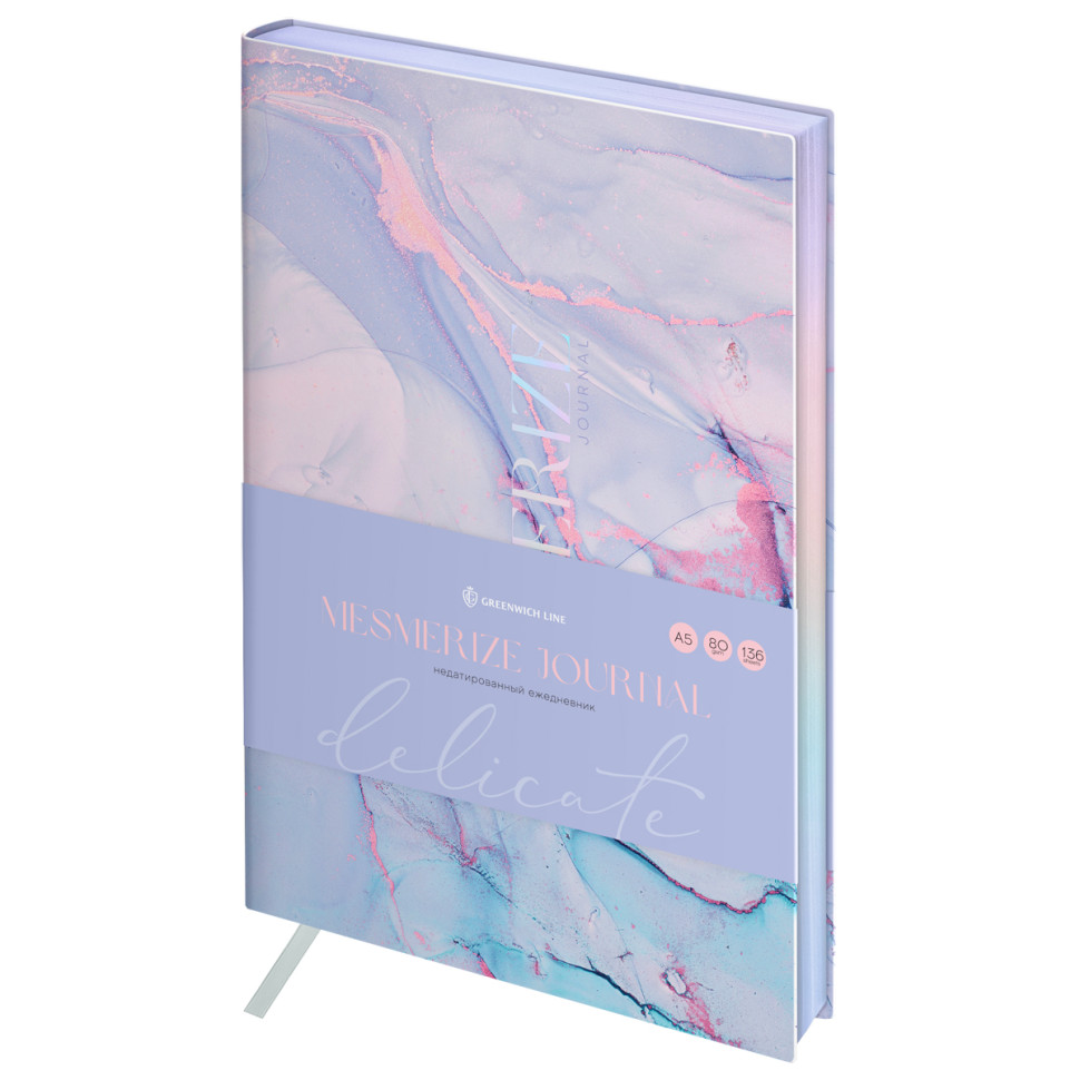 Ежедневник недатированный, А5, 136л., кожзам, Greenwich Line "Mesmerize journal. Delicate", тон. блок, фольгир. срез, 361490