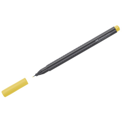 Ручка капиллярная Faber-Castell "Grip Finepen" желтая, 0,4мм, трехгранная, 286031