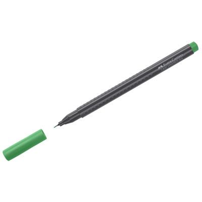 Ручка капиллярная Faber-Castell "Grip Finepen" изумрудно-зеленая, 0,4мм, трехгранная, 290095