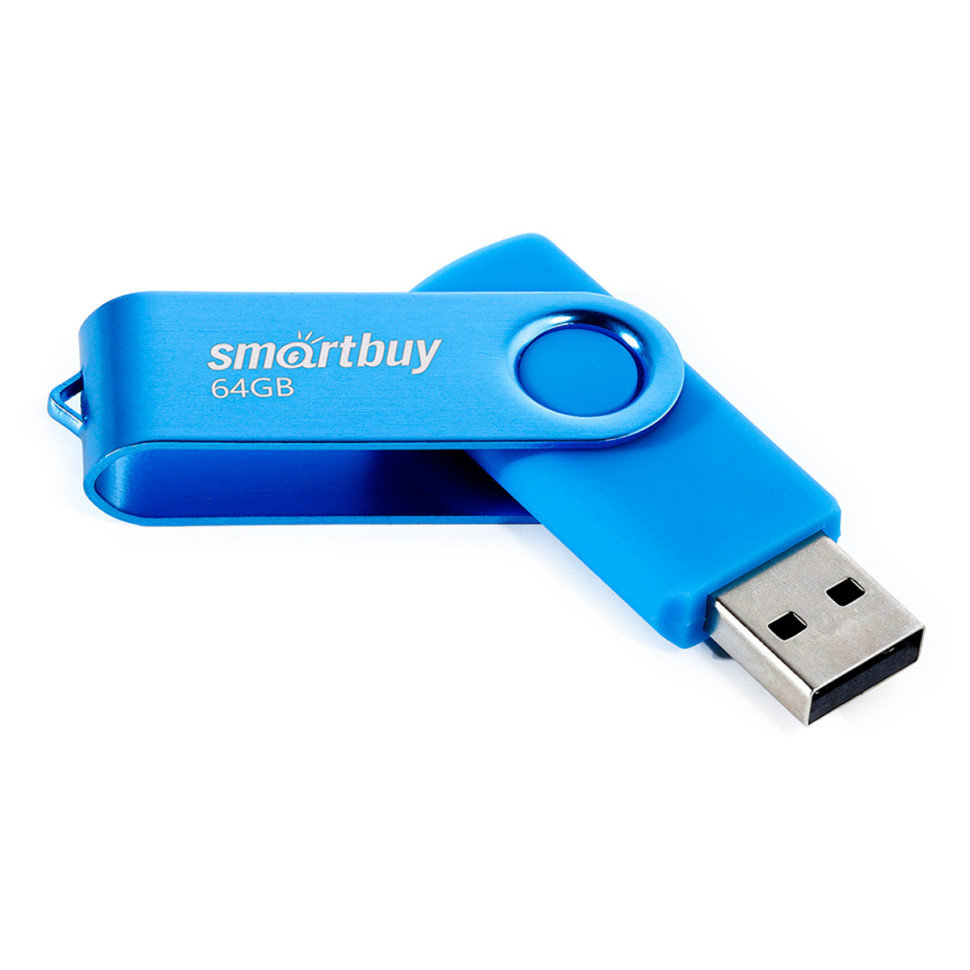 Память Smart Buy "Twist" 64GB, USB 2.0 Flash Drive, синий, 365501