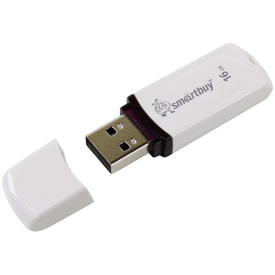 Память Smart Buy "Paean"  16GB, USB 2.0 Flash Drive, белый, 248793