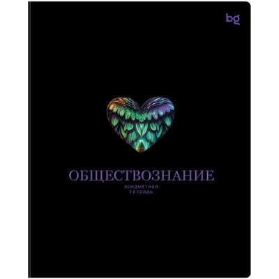 Тетрадь предметная 48л. BG "Информационное поле"- Обществознание, soft-touch ламинация, выб. лак, 10 штук, 374855