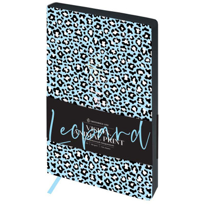 Ежедневник недатир. А5, 136л., кожзам, Greenwich Line "Vision. Animal print. Leopard", тон. блок, цветной срез, 325294