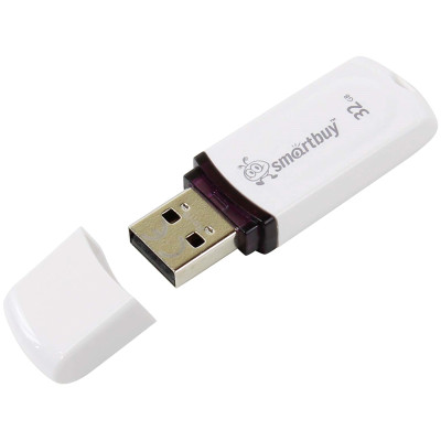 Память Smart Buy "Paean"  32GB, USB 2.0 Flash Drive, белый, 248799