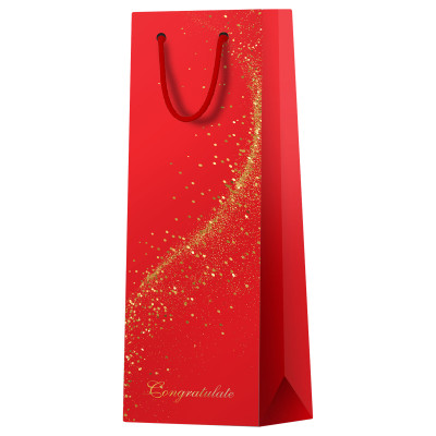 Пакет подарочный 12*36*8,5см MESHU "Special gift", матовая ламинация, фольга, под бутылку, 12 штук, 382402