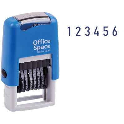 Нумератор мини автомат OfficeSpace, 3мм, 6 разрядов, пластик, 323831