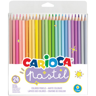 Карандаши цветные Carioca "Pastel", 24цв., ПВХ, европодвес, 311962
