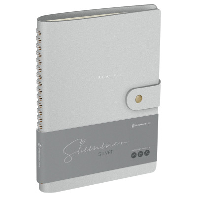 Записная книжка А5 96л. ЛАЙТ, кожзам, скрытый гребень, Greenwich Line "Shimmer. Silver", блок в линию, 358021