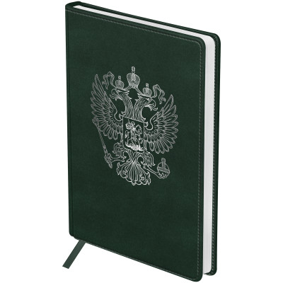 Ежедневник недатированный, А5, 160л., твердый переплет, кожзам, BG "Орел" зеленый, 369604