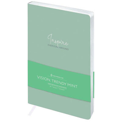 Ежедневник недатир. А5, 136л., кожзам, Greenwich Line "Vision. Trendy mint", тон. блок, срез фольга, 325297