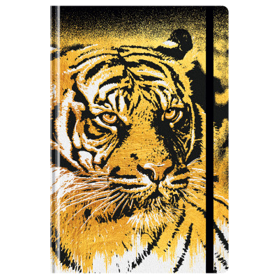 Ежедневник недатированный А5, 128л., 7БЦ "Golden tiger", матовая ламинация, на резинке, 358175