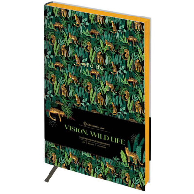 Ежедневник недатир. А5, 136л., кожзам, Greenwich Line "Vision. Wild life", тон. блок, цветной срез, 325288