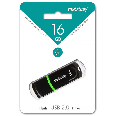 Память Smart Buy "Paean"  16GB, USB 2.0 Flash Drive, черный, 248792