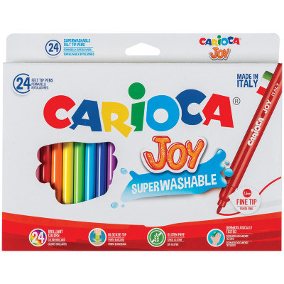 Фломастеры Carioca "Joy", 24цв., смываемые, картон, европодвес, 071561