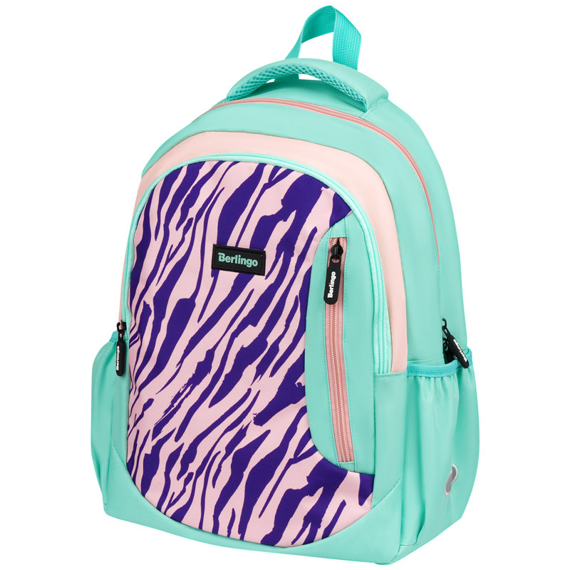 Рюкзак Berlingo Boom "Animal pattern mint" 38,5*29*12см, 2 отделения, 3 кармана, анатомическая ЭВА спинка, 336370