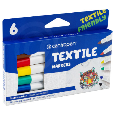 Набор маркеров для ткани Centropen "Textil Marker 2739" 06цв., 1,8мм, картон. уп., европодвес, 079161