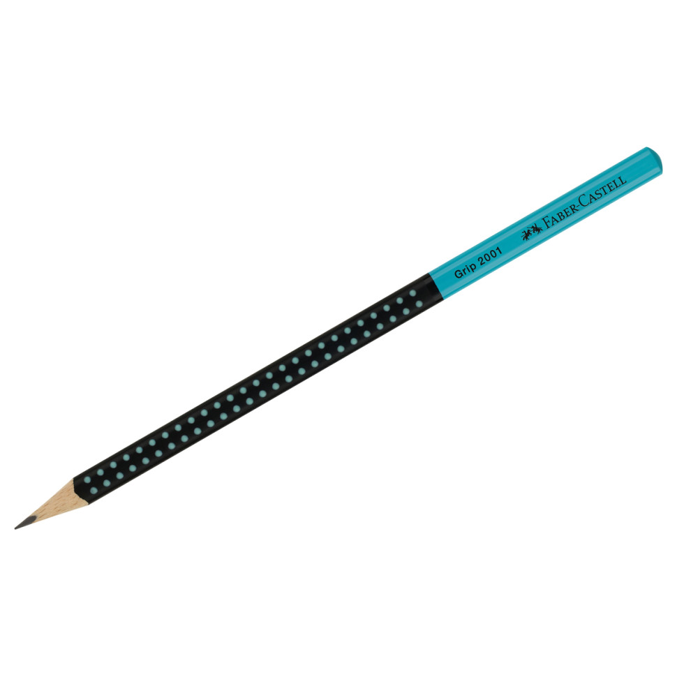 Карандаш ч/г Faber-Castell "Grip 2001 Two Tone", HВ, заточен., черный/бирюзовый, 335196