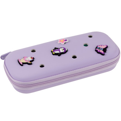 Пенал 1 отделение,  235*43*100 мм, Berlingo, "EVA lilac", внутренний карман-сетка на молнии, откидная планка, ЭВА материал, 389627