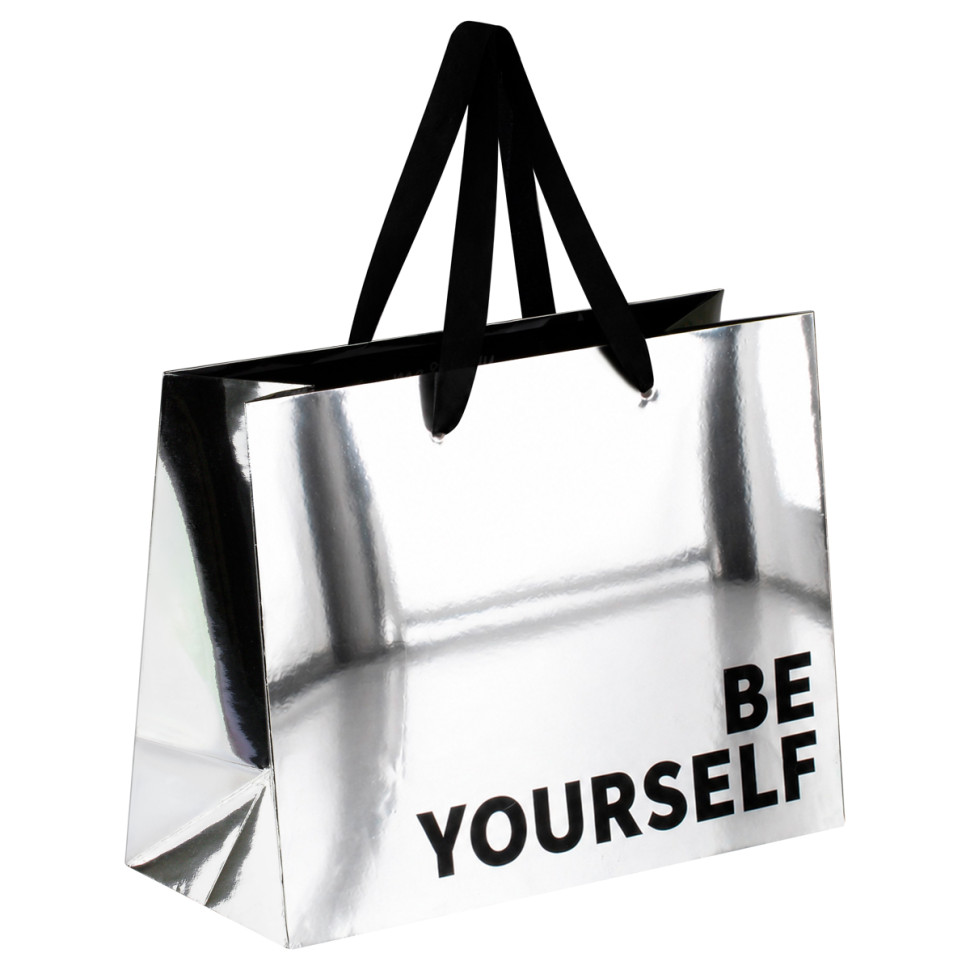 Пакет подарочный 23*18*10см MESHU "Be yourself", матовая ламинация, 371143