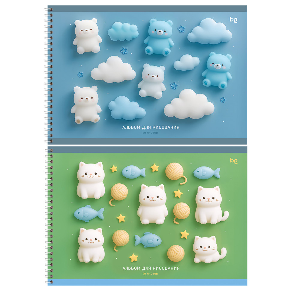Альбом для рисования 40л., А4, на гребне BG "Игрушки", 120г/м2, 6 штук, 385485