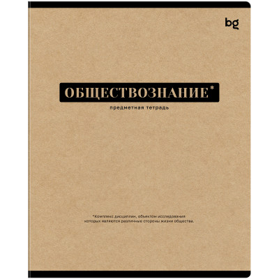 Тетрадь предметная 48л. BG "Крафт"- Обществознание, матовая ламинация, 10 штук, 374843