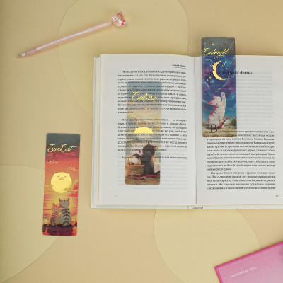 Закладки  для книг, 3шт., 135*45мм, MESHU "Sun Cat", 374014