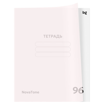 Тетрадь 96л., А5, клетка BG "NovaTone. Бутон вишни", пластиковая обложка, 10 штук, 382868