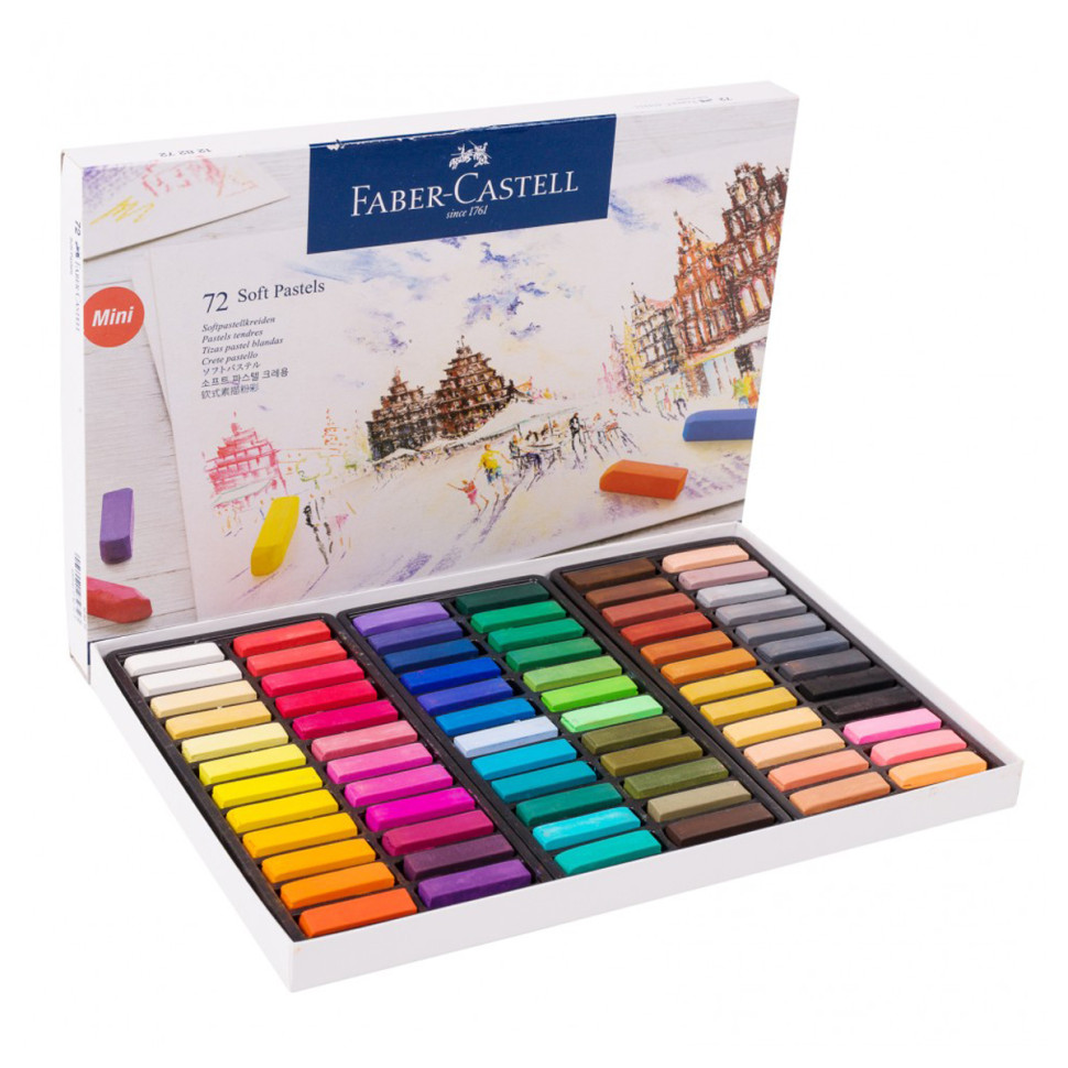 Пастель Faber-Castell "Soft pastels", 72 цвета, мини, картон. упаковка, 285953
