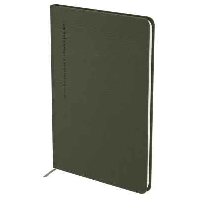 Еженедельник недатированный, B5, 64л., твердый переплет, кожзам, BG "Palm. Dark khaki", хаки, 371696