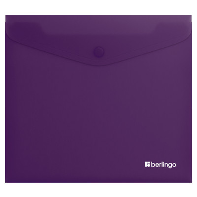 Папка-конверт на кнопке Berlingo "Soft Touch", А5+, 200мкм, софт-тач, фиолетовая, 12 штук, 369429